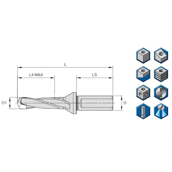 Modular Drill body 3 X