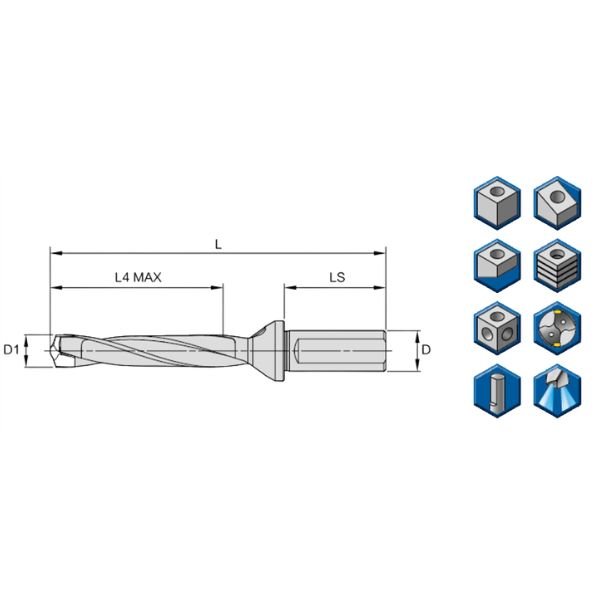 Modular Drill body 5 X